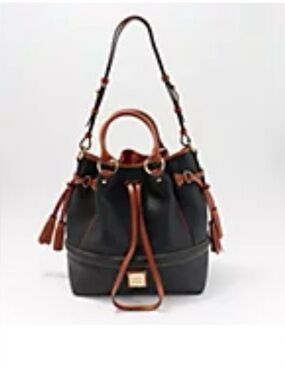 Dooney & Bourke Black and Brown Leather Shoulder Bag.   Buckley